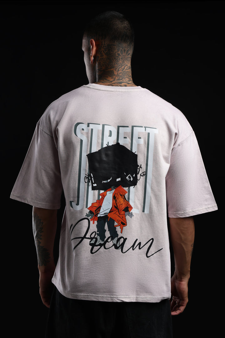 DUIT Minimal Street Oversized T-Shirt – Acid Wash Sand Beige