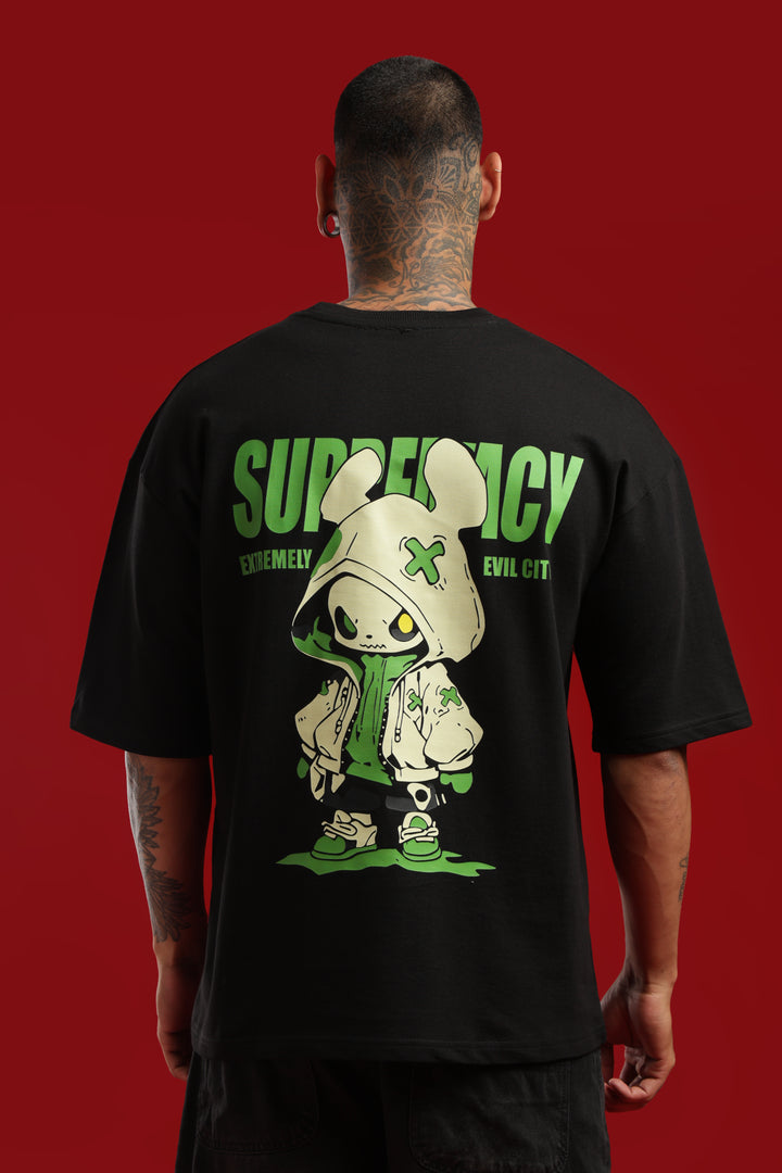 DUIT “Supremacy Bunny” Graphic Oversized T-Shirt – Black