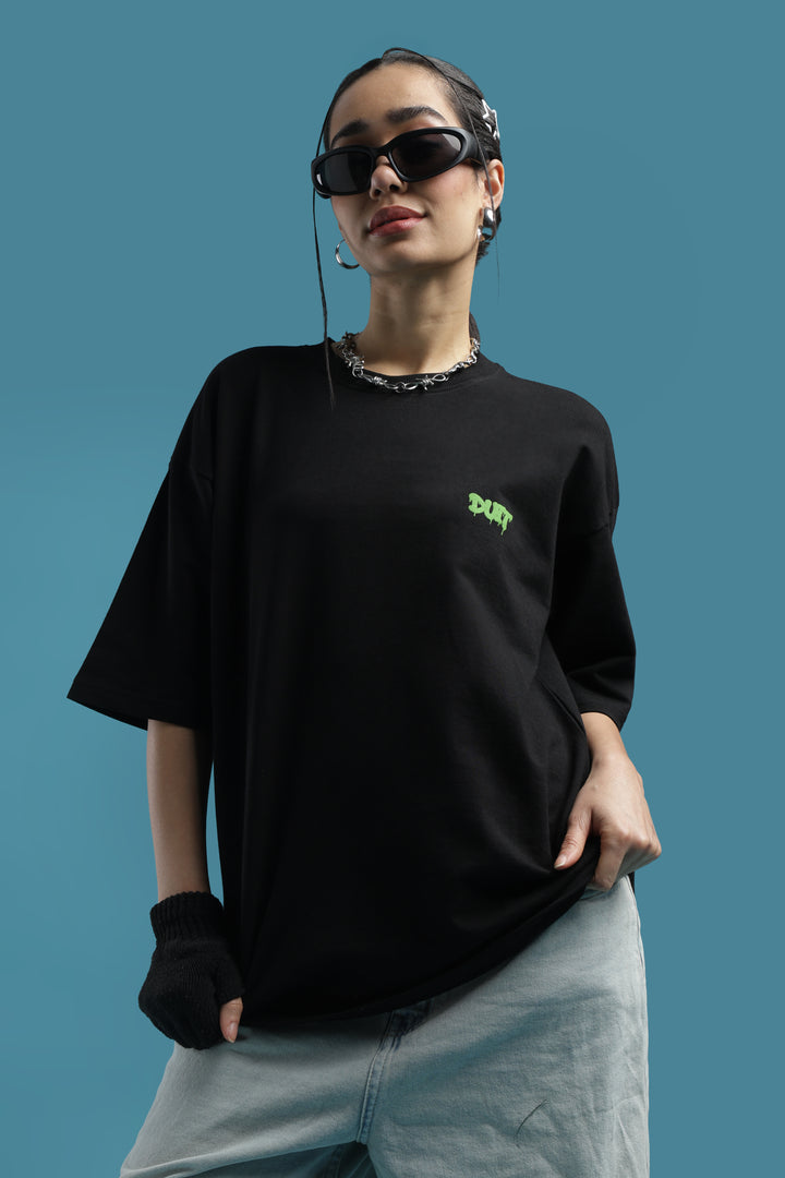 Suspicious Bunny Graphic Oversized Tee