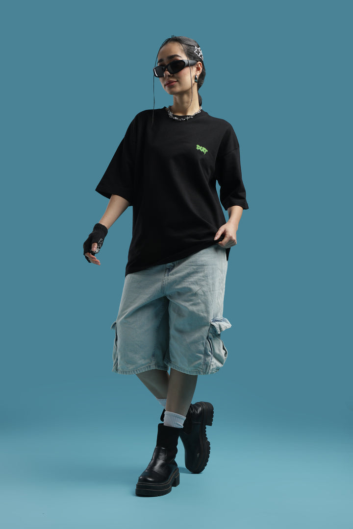 Suspicious Bunny Graphic Oversized Tee