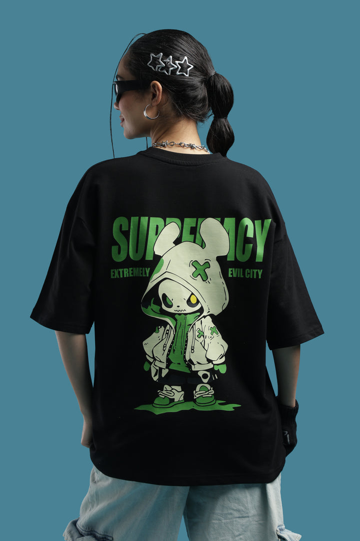 DUIT “Supremacy Bunny” Graphic Oversized T-Shirt – Black