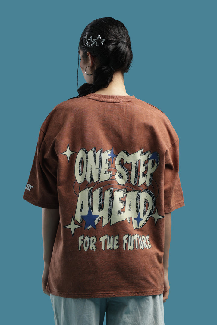 One Step Ahead Graphic Oversized Tee