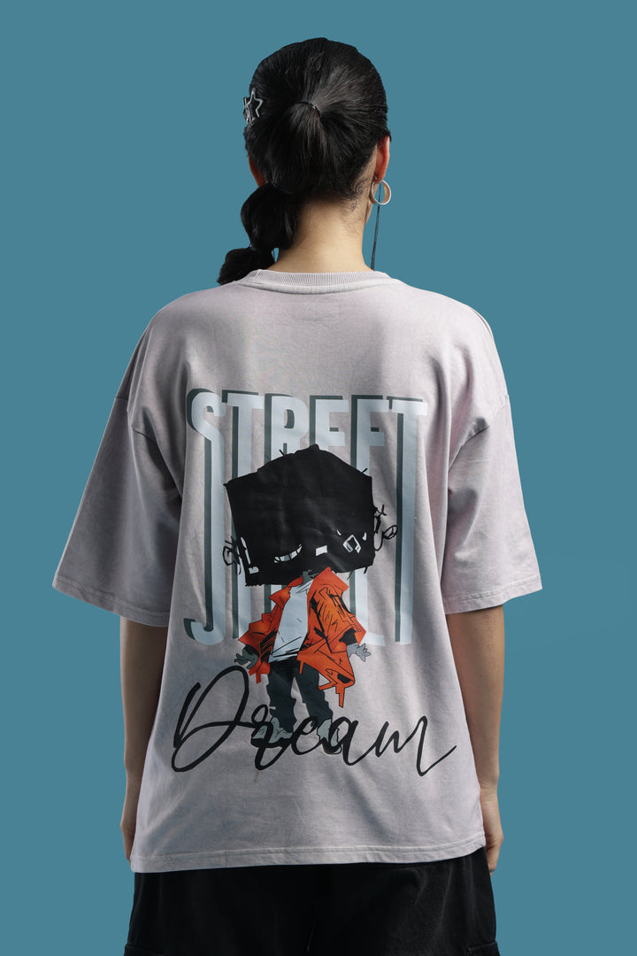 Cloud Grey Minimal Oversized Tee