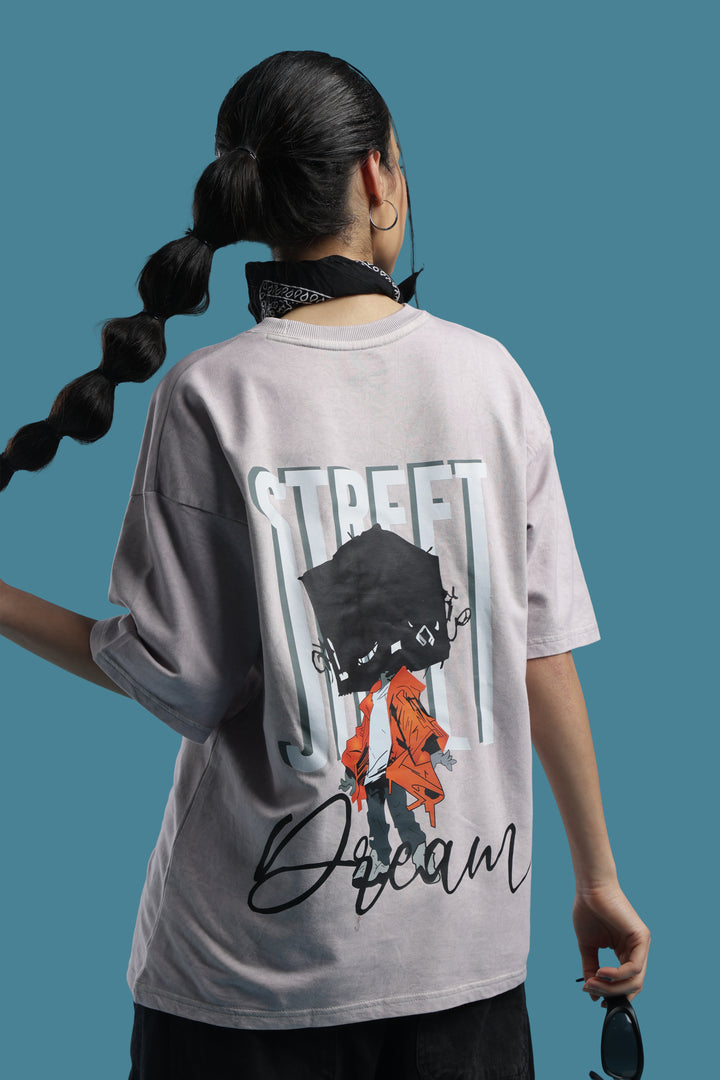 DUIT Minimal Street Oversized T-Shirt – Acid Wash Sand Beige